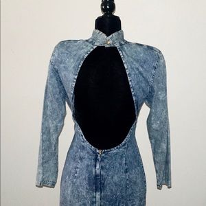 Vintage Acid Wash Cut out Dress